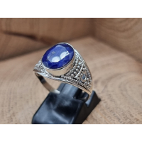 echt zilveren ring met saffier